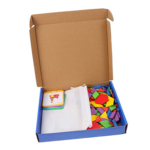 TOYANDONA 155 Stück Tangram Kindererkennungsspielzeug Kinderspielzeug Spielzeug Stapelspielzeug interaktives Spielzeug Interactive Toys Kid Toys Holzspielzeug Buntes Puzzle-Spielzeug hölzern von TOYANDONA