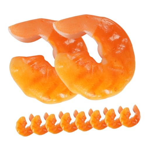 TOYANDONA 15st Modell-lebensmitteldekoration Unterlage Betta-fischfutter Realistische Garnelen Lutscher Falsches Essen Amano Zeitraum Tank Waffeln Pleco Heizkissen Pellets Wels PVC Orange von TOYANDONA