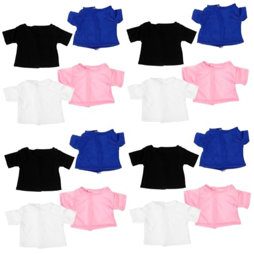 TOYANDONA 16 STK Kuscheltier-T-Shirt mit Bärenmotiv Bekleidungszubehör Puppenoverall Puppen Accessoires puppenkleider Set austauschbare Puppenkleidung dekoratives Puppendekor Stoff von TOYANDONA