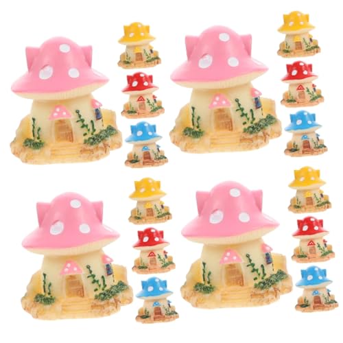 TOYANDONA 16 STK winziges Pilzornament Miniatur-Feengarten-Accessoires Mini-Pilze Pilzhausfiguren Pilz-Anhänger Home Decor wohnungsdeko bastelset Pilzverzierungen Pilz-Statue-Dekor Harz von TOYANDONA