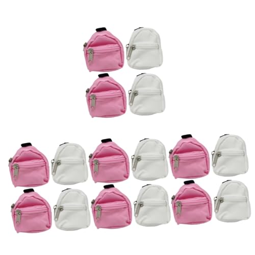 TOYANDONA 16 Stück Simulations Schulranzen Schulranzen Für Mädchen Mini Rucksack Für Mädchen Schulranzen Mit Reißverschluss Mädchen Rucksäcke Mini Puppen Rucksäcke Mini Rucksäcke von TOYANDONA