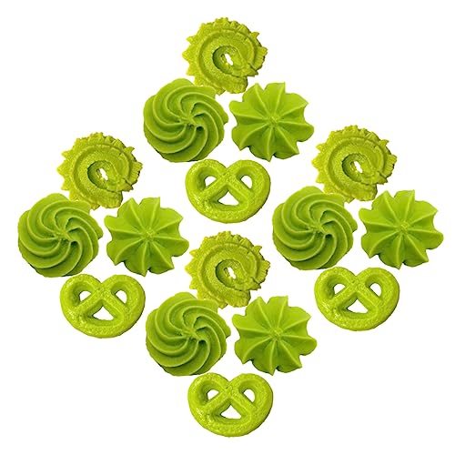 TOYANDONA 16st Keks-Modell Muffinbleche Eisbecher Dessertbecher Kekspresse Gefälschtes Essen Cookie-Stempel Realistischer Speisekeks Kuchen Tassen Cupcake -Stand Plätzchen Anzeige PVC Green von TOYANDONA