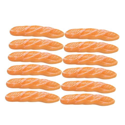 TOYANDONA 16st Nachgemachtes Langes Baguette Mini-Brot-Modell Mini-DIY- Simulation Lebensmittelmodell Stütze Gefälschte Brotverzierung Foto-Requisite Für Gefälschtes Brot Orange Harz von TOYANDONA