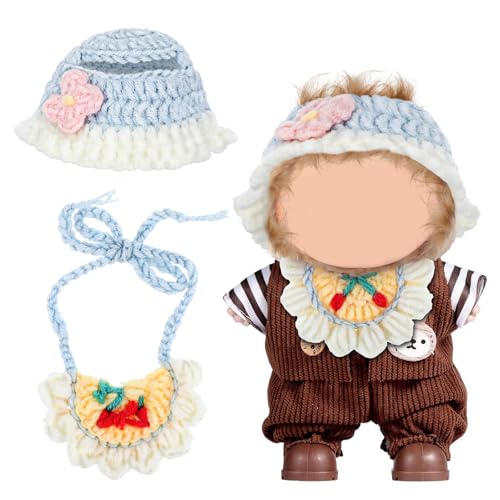 TOYANDONA 17 cm Puppenkleidungs-Outfit-Set: Handgefertigte Häkelpuppenmütze Und Lätzchen, Modische Blumenkleidungsaccessoires für 17 cm Große Puppenkleidung TOYANDONA 17 cm Puppenkleidungs-Outfit-Set: Handgefertigte Häkelpuppenmütze Und Lätzchen, Modische Blumenkleidungsaccessoires für 17 cm Große Puppenkleidung von TOYANDONA