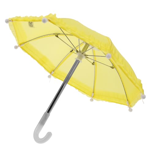 TOYANDONA 18 Puppenschirm Puppenwagen Regenschirme Masse Puppenkleidung Kleine Regenschirme Zubehör Für Babypuppen Tragehilfe Für Babypuppen Miniaturschirm Mini-Sachen Metall Yellow von TOYANDONA