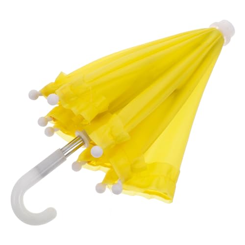 TOYANDONA 18 Puppenschirm Zubehör für Babypuppen Mini-Sachen Puppenwagen puppenhauszubehör Puppen-Accessoire Mini-Regenschirm-Dekoration Bunte Regenschirme zur Dekoration Plastik Yellow von TOYANDONA