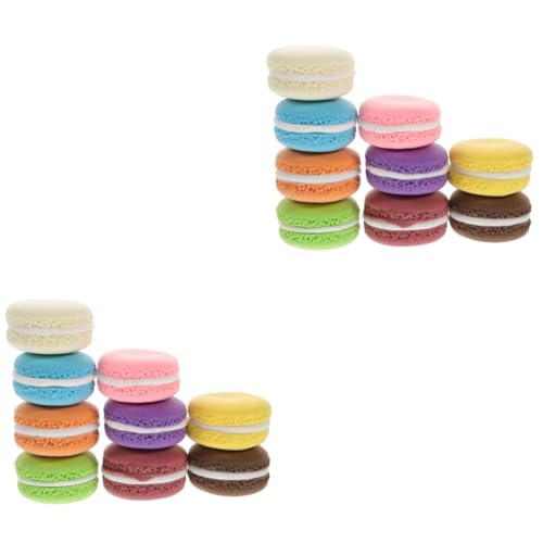 TOYANDONA 18 STK Kuchen-Modell Falsches Brot Gefälschtes Macaron-Spielzeug Gefälschtes Kuchenmodell Gefälschter Kuchen Künstliche Dessertdekoration Künstlicher Macaron Gefälschte Kekse Ton von TOYANDONA