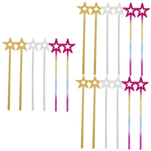 TOYANDONA 18 STK Pentagramm-Fee-Zauberstab Elfen Zauberstäbe Prinzessin verkleiden Sich Accessoires Fairy Wand Party zubehör Kinder Zauberstab Spielzeug für Kinder Sterne Fee Sticks Plastik von TOYANDONA