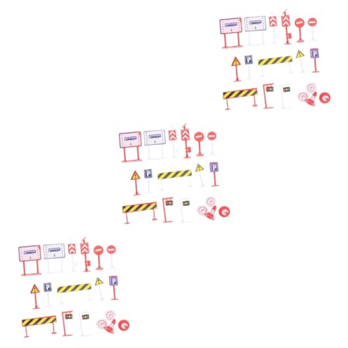 TOYANDONA 18 Sätze Straßensperre Verkehrszeichen Einfahrt Barriere Mini-zubehör Mikro-landschaftsdekoration Verkehrsschilder Aus Kunststoff Spielzeug Leitkegel Kind Material Abs Miniatur von TOYANDONA