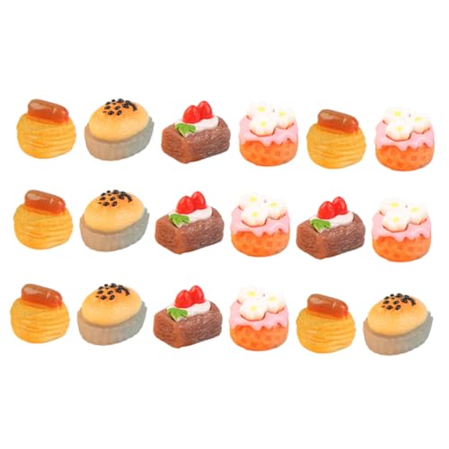 TOYANDONA 18 Stück Mini Kuchen Mini Kuchen Modell Rollenspiel Spielzeug Miniatur Rollenspiel Spielzeug Puppenhaus Kuchen Mini Hausdekorationen Miniatur Dessert Modell Dekor von TOYANDONA