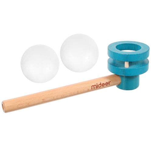 TOYANDONA 1Stk Kinderspielzeug aus Holz Outdoor draußen schwimmendes Kugelgebläse Ball Kind-Eltern- Gleichgewichtsblasende Spielzeuge Bambus Blue von TOYANDONA