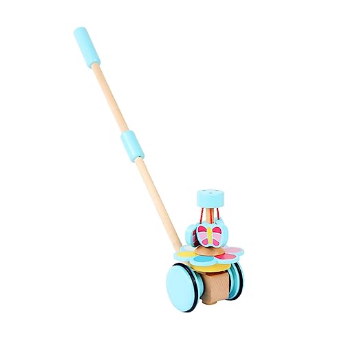 TOYANDONA 1Stk Kinderwagen für Kleinkinder Holzwagen Spielzeug Kinderspielzeug pädagogisches Spielzeug Cartoon-Warenkorb-Spielzeug Wagen aus Holz Trolley-Spielzeug Lauflernspielzeug hölzern von TOYANDONA