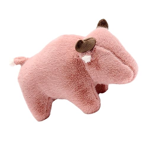 TOYANDONA 1Stk Plüschtier Mascot Maskottchen Silvester gastgeschenk die Kuh laufstall Stoffhunde für gefüllter Kuhplüsch neues Jahr Plüschspielzeug Textil- Rosa von TOYANDONA