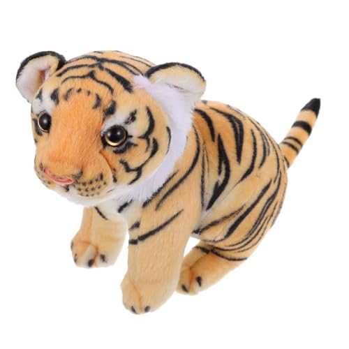 TOYANDONA 1Stk Simulation Tigerpuppe Kuscheltier für Bedroom Decoration spielzeuge gartendeko zum Kinderfest Tigerverzierung PP Baumwolle Yellow von TOYANDONA