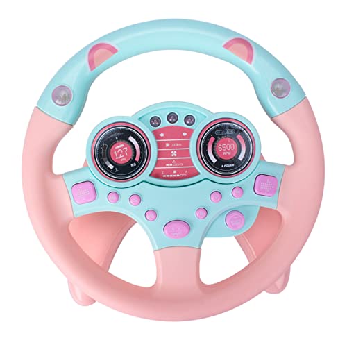 TOYANDONA 1Stk Simulationslenkrad Spielzeuglenkrad Auto Lenkung Steering Wheel Toy Spielzeug lenkradbezug gefälschtes Lenkrad Kinderspielzeug Elektronisches Bauteil Rosa von TOYANDONA