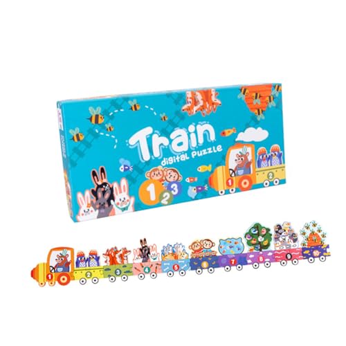 TOYANDONA 1Stk Zahlen Zug Puzzle Puzzle kinderpuzzle zahlenrätsel Punkt Geschirr Retro-Wandleuchten Puzzle zum frühen Lernen Puzzle zur Verkehrsaufklärung hölzern Colorful von TOYANDONA