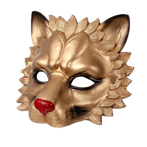 TOYANDONA 1stk 3d-löwenmaske Tierische Maske Gruselige Halloween-maske Hundemaske Gruselige Maske Rave-maske Masken Halloween- Dinosaurierkostüm Halloween-cosplay-löwenmaske Golden von TOYANDONA