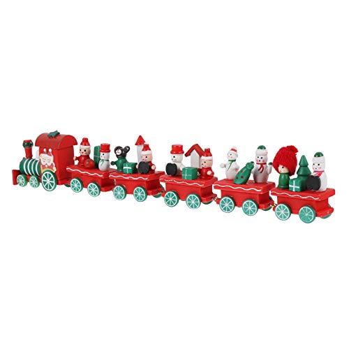 TOYANDONA 1stk Hölzerner Zug Eisenbahnspielzeug Puzzle Desktop-Dekoration Christbaumschmuck Auto-Track- Für Dekoration Für Weihnachtsfeiern MDF Rot von TOYANDONA