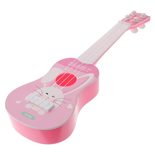 TOYANDONA 1stk Simulierte Gitarre Kindergitarre Akustisch Kinder Kleine Gitarre Kleinkind Gitarre Akustikgitarre Im Vintage-Stil Kaninchen-Gitarre Hawaiianisches Gitarrenspielzeug Rosa von TOYANDONA