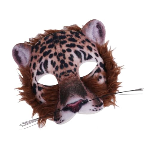 TOYANDONA 1stk Stofftiermaske Tierische Hälfte Weiße Gesichtsmaske Leopard Spitze Exquisite Partymasken-requisite Neuheitskostüm Maskerade-cosplay-kostüm Cosplay-masken-stütze Vlies von TOYANDONA