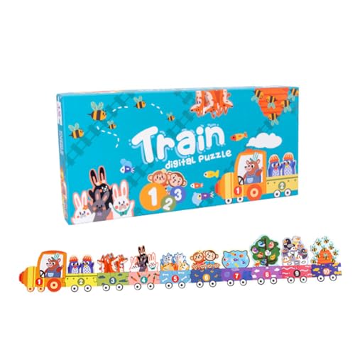 TOYANDONA 1stk Zahlen Zug Puzzle Puzzles Steckbrett Alphabet-Zug Zahlen-Puzzle-Brett Verkehrspuzzles Lernrätsel Spielzeug Zugpuzzle Zug Spielzeug Puzzle-Spielzeug Hölzern Colorful von TOYANDONA