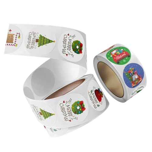 TOYANDONA 2 Rollen Weihnachtssiegelaufkleber Weihnachtsdekorationen Aufkleber Weihnachten Weihnachtssticker Briefumschläge Deko Weihnachten Urlaubsaufkleber Kupferplattenaufkleber von TOYANDONA