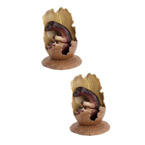 TOYANDONA 2 STK Jura-Dinosaurier-Eier Dinosaurier-Modelle geschlüpfte Dinosaurier-Ei-Modelle Dinosauriermodelle mit zerbrochener Schale Dinosaurier-Ei-Ornament von TOYANDONA