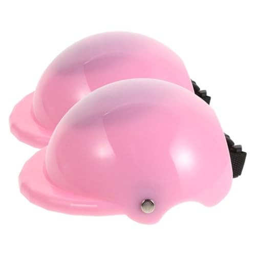 TOYANDONA 2 STK Puppenhelm Puppen Accessoires puppenspielzeug Puppen Puppenaccessoires Fahrradhelm Scooter-Helme 14-Zoll-Puppenzubehör Sporthelm für 18-Zoll-Puppe Plastik Rosa von TOYANDONA