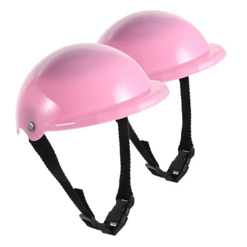 TOYANDONA 2 STK Puppenhelm Puppen Accessoires puppenspielzeug Puppenaccessoires Puppen Sporthelm für 18-Zoll-Puppe Scooter-Helme Puppenzubehör für 18 Zoll Fahrradhelm Plastik Rosa von TOYANDONA