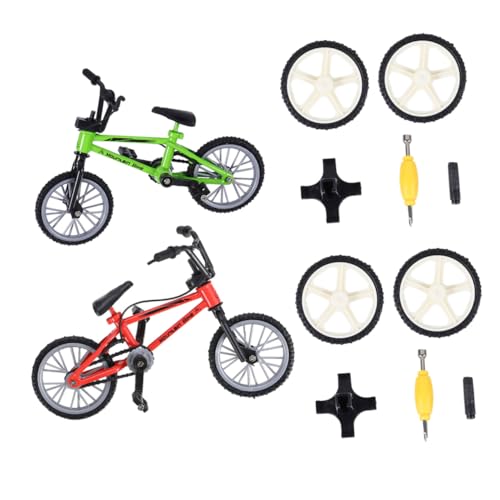TOYANDONA 2 Sätze Aluminium Legierung Finger Bike Miniatur Fingerfahrrad Desktop Wettkampf für Sammler in Grün und Rot TOYANDONA 2 Sätze Aluminium Legierung Finger Bike Miniatur Fingerfahrrad Desktop Wettkampf für Sammler in Grün und Rot von TOYANDONA
