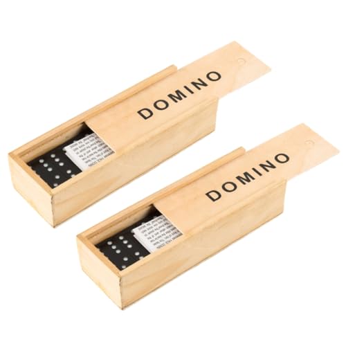 TOYANDONA 2 Sätze Domino-Brettspiele zabawki stymulujące rozwój Educational Toys Stapelspielzeug für Kinder Domino-Bausteine Holzbausteine Domino-Spielzeug Bambus von TOYANDONA