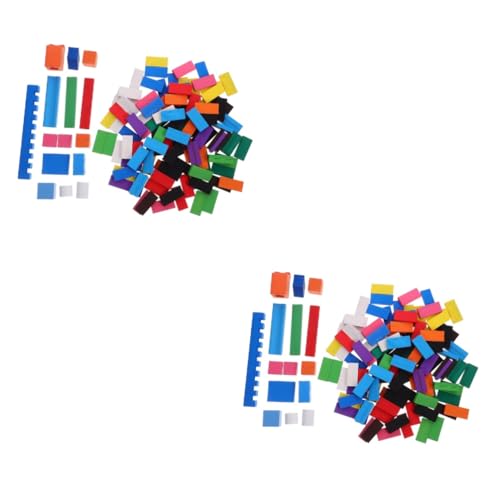 TOYANDONA 2 Sätze Domino-Spielzeug Bauklötze Kinder Spielzeug Spielzeuge Kinderspielzeug Bausteine Spielsachen Kinderaccessoire Domino-brettspiel Dominosteine ​​für Kinder Domino-Clip Holz von TOYANDONA