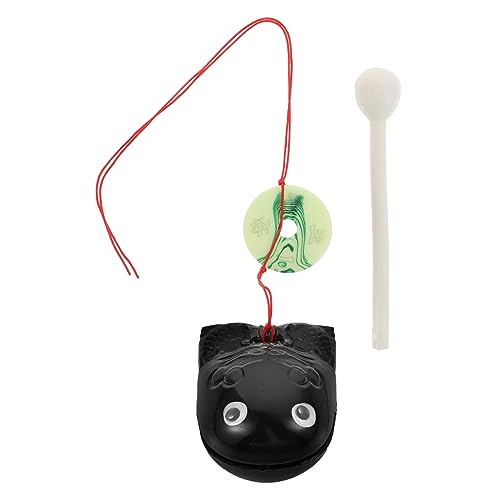 TOYANDONA 2 Sätze Frosch-Instrument Tempelglocke Handtrommel mit Schlägel musikinstrumente Musical Instruments Danzig cd Dance Schlaginstrument Fischtempelblock aus Kunststoff Plastik Black von TOYANDONA