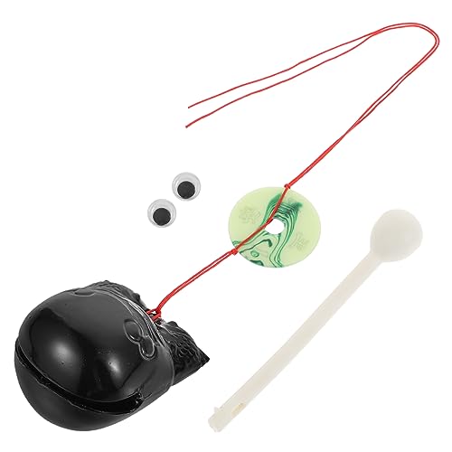 TOYANDONA 2 Sätze Frosch-Instrument Tempelglocke Percussion- Handtrommel Mit Schlägel Musikinstrument- Musikalisches Musik-erleuchtungs- Plastik Black von TOYANDONA