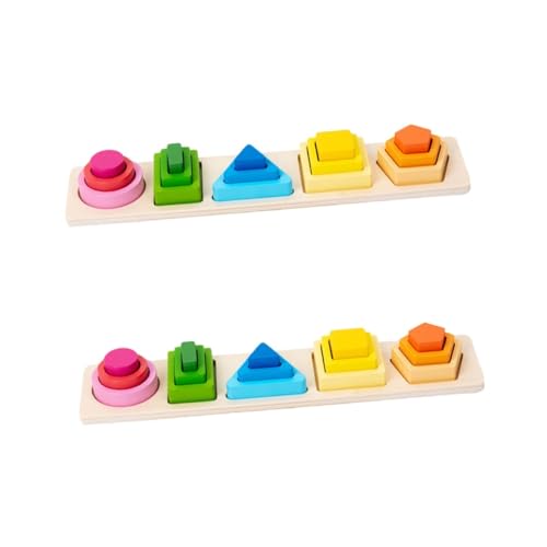 TOYANDONA 2 Sätze Geometrie-Puzzle Puzzlekarte Magnet Spielzeug Spielzeuge Kinder Spielzeug Spielsachen Bausteine Jigköpfe Bauklötze Kinderspielzeug Magnetspielzeug Puzzlematte Colorful Holz von TOYANDONA