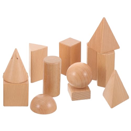 TOYANDONA 2 Sätze Geometrisches Modell Spielzeug Formanpassung 3D-Formen Manipulieren Bausteine ​​für Kinder Dreidimensionale Blöcke 3D-formmanipulationen Würfel 3D Geometrische Formen Holz von TOYANDONA