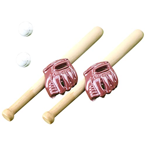 TOYANDONA 2 Sätze Handschuh für Baseballschläger Spiele für draussen aufblasbare Spielzeuge für sicherheitsleine für Safe Sportbälle Mini-Baseball Holz von TOYANDONA