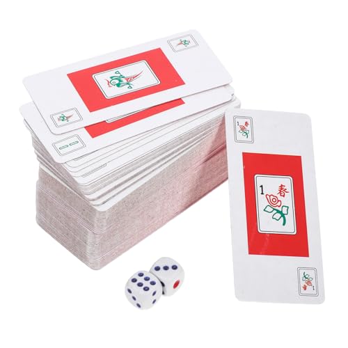 TOYANDONA 2 Sätze Mahjong-Poker Mahjong-Spielkarte Chinesisches Tischspiel Poker-Spielkarten Reise-Mahjong-Fliesen Mahjong-Karte Für Zu Hause Angebot An Mahjong-kartenspielen Rot Papier von TOYANDONA