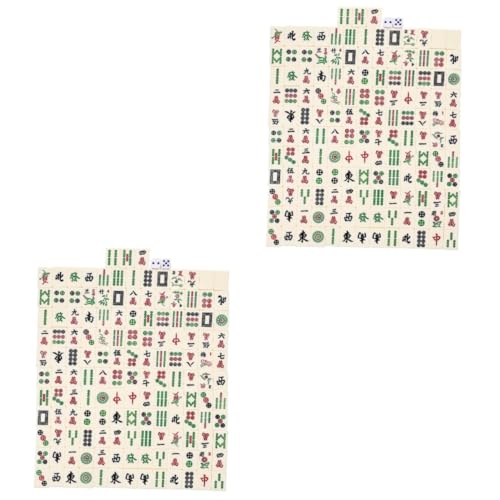 TOYANDONA 2 Sätze Mahjong Reisespielzeug Chinesisches Mahjong-Spielzeug Mini-Mahjong-kit Mahjong-brettspiel Manuelles Mahjong Interessantes Mahjong-kit Mahjong Für Zu Hause Majiang Melamin von TOYANDONA