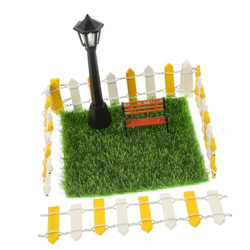 TOYANDONA 2 Sätze Mini-Rasen-Straßenlaterne Miniaturgarten Garten Solarleuchten Ornamente miniaturzaun DIY Dekoration DIY Eisenbahn Straßenlaterne Modell dekoratives Mini-Basteldekor Holz von TOYANDONA