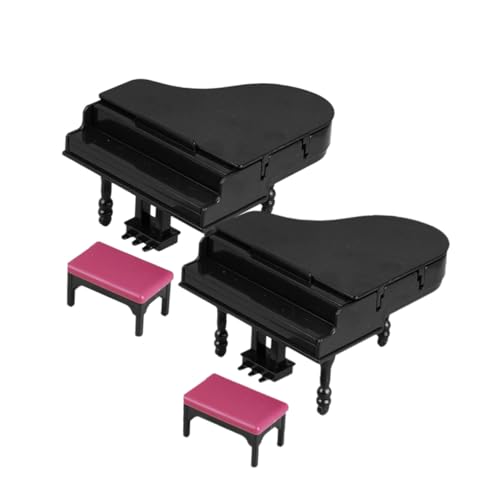 TOYANDONA 2 Sätze Miniatur Klavier mit Hocker Puppenhaus Zubehör Miniaturpiano Musikinstrument Dekoration für Heim Party Reiseaccessoire TOYANDONA 2 Sätze Miniatur Klavier mit Hocker Puppenhaus Zubehör Miniaturpiano Musikinstrument Dekoration für Heim Party Reiseaccessoire von TOYANDONA