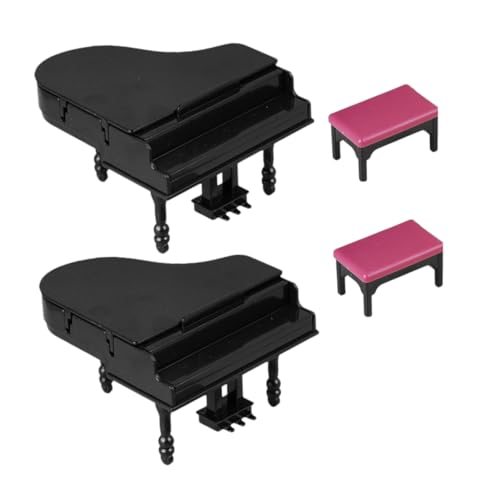 TOYANDONA 2 Sätze Miniatur Puppenhaus Flügel mit Hocker Detailliertes Piano Modell für DIY Dekoration Sammlerobjekt und Kreative Miniatur Szenerien Geschenkidee für Musikliebhaber und TOYANDONA 2 Sätze Miniatur Puppenhaus Flügel mit Hocker Detailliertes Piano Modell für DIY Dekoration Sammlerobjekt und Kreative Miniatur Szenerien Geschenkidee für Musikliebhaber und von TOYANDONA