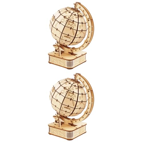 TOYANDONA 2 Sätze -Modell Lernspielzeug Geographie-Spielzeug leicht zu montierendes Holzpuzzle jigköpfe 3D Holzpuzzle spielzeuge Puzzle-Spielzeug für Kleinkinder Puzzles aus Holz Linde von TOYANDONA