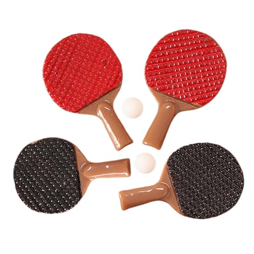 TOYANDONA 2 Sätze Puppenhaus Mini Tischtennisschläger Tischtennis Spielzeug Mini-Tischtennis-Set Tischtennis-Match Mini Tischtennisball Mini- -Tischtennis Foto-Requisite Harz von TOYANDONA