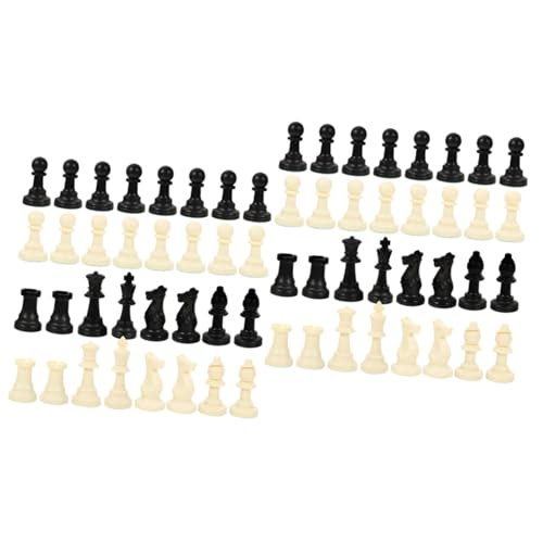 TOYANDONA 2 Sätze Schachfiguren klassisches Schach Denksport-Spiel Schachuhr Schach für Brettspiel Schach zubehör Chess Pieces schachspiele Schach Ersatz Schachbrett zubehör Plastik von TOYANDONA