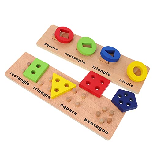 TOYANDONA 2 Sätze Solides Geometrie-Puzzle Lernspielzeug Für Kleinkinder Lernspielzeug Für Kinder Stapelspielzeug Spielzeug Mit Geometrischer Form Formpassendes Spielzeug Baustein Holz von TOYANDONA