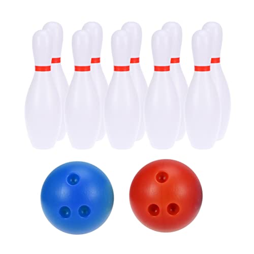 TOYANDONA Kinderspielzeug Anzug 2 Sätze -Bowlingkugel e Kinder Puppenhauszubehör Tischplatte Heimzubehör Kleinkind Mini-Bowling-Dekor Mini-Bowling-Verzierung draussen schmücken Spielzeug von TOYANDONA