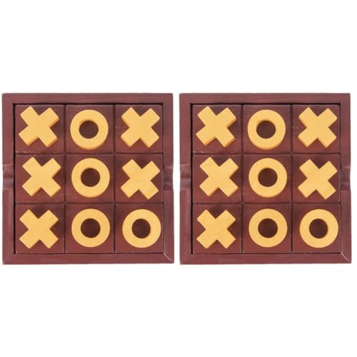 TOYANDONA 2 Sätze Toe-Spielzeug Familien-tictactoe-Spiel Spielzeuge Schachbrett Mini-brettspiele Kleinkinder Stammen Spielzeug Tictactoe-brettspiel Partyschachspielzeug Holz von TOYANDONA