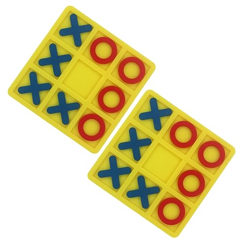 TOYANDONA 2 Sätze Xo Schach Brettschach Toe Schachspiel Outdoor-Spielzeug Für Kleinkinder Lernspielzeug Für Kleinkinder Kleinkindspielzeug Kinder Schachbrett Zehe Brettspiel Yellow Abs von TOYANDONA