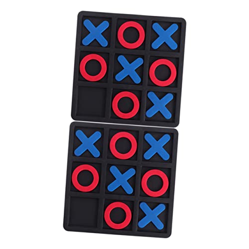 TOYANDONA 2 Sätze xo Schach interaktives Interactive Toys kinderbrettspiel Logikspiel XO- für Spiele Schachspiel Schach PVC Black von TOYANDONA